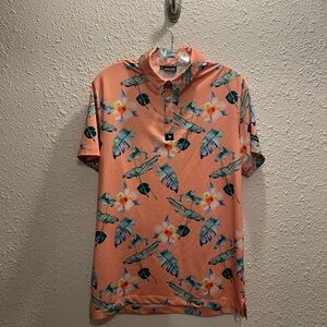 Bad Birdie Tropical Peach Polo Shirt‎